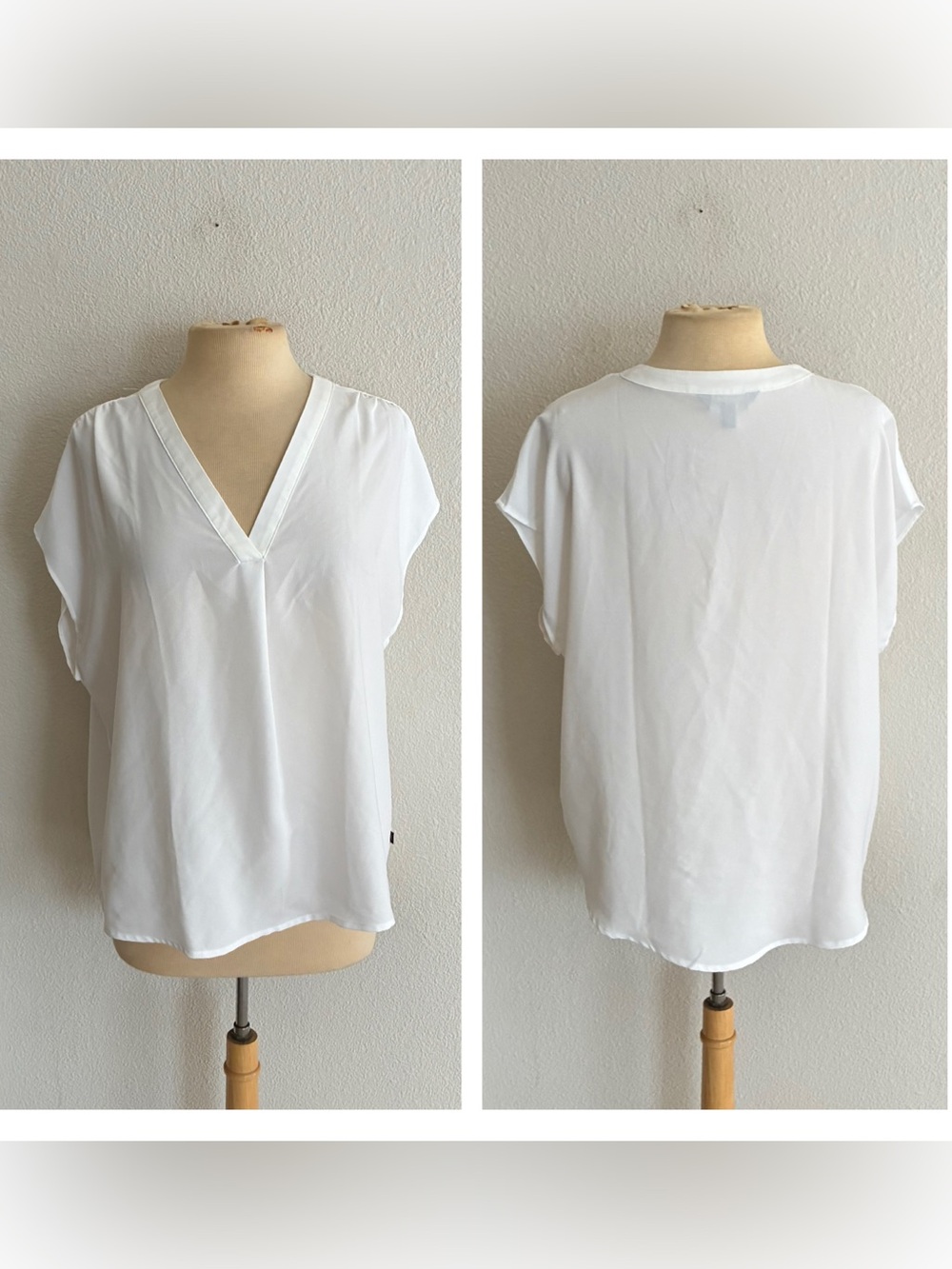 Banana Republic white sleeveless blouse